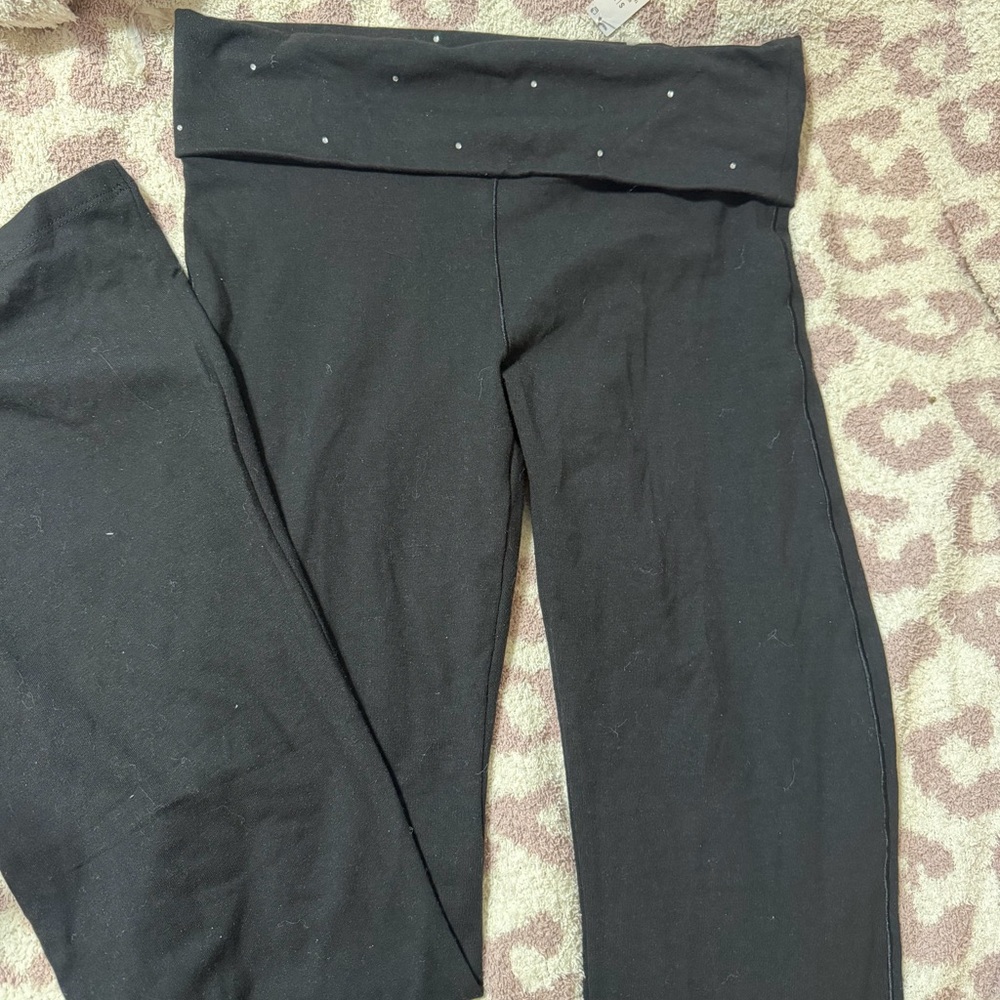 Victoria Secret Pink Fold-Over Waist Bling Yoga Pants